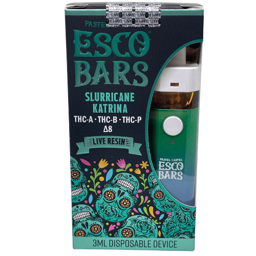 Esco Bars Live Resin vape desechable Delta 8, THC-A, THC-B, THC-P Slurricane Katrina Esco Bars Live Resin vape desechable Delta 8, THC-A, THC-B, THC-P Slurricane Katrina