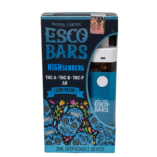 Esco Bars Live Resin vape desechable Delta 8, THC-A, THC-B, THC-P Highsenberg