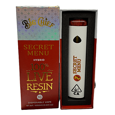 Big Chief Live Resin Vape Pen Desechable Secret Menu Big Chief Live Resin Vape Pen Desechable Secret Menu