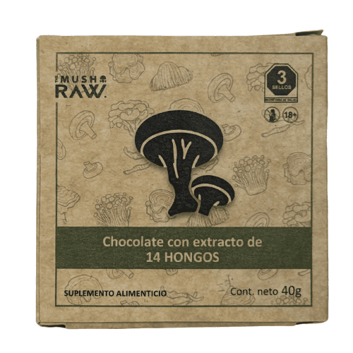 Mush Raw Chocolate con extracto de 14 hongos Mush Raw Chocolate con extracto de 14 hongos