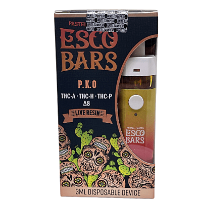 Esco Bars Live Resin vape desechable Delta 8, THC-A, THC-B, THC-P P.K.O.
