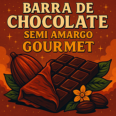 Barra de chocolate semi amargo gourmet 100 mg
