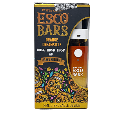 Pastel Cartel Esco Bars Live Resin vape desechable Delta 8, THC-A, THC-B, THC-P Orange Creamsicle