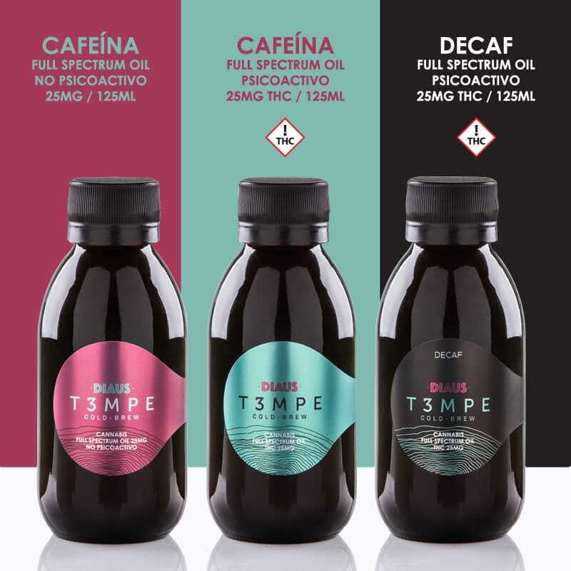 Café Cold Brew Decaf en aceite de cáñamo de CBD Full Spectrum Diaus Derivados