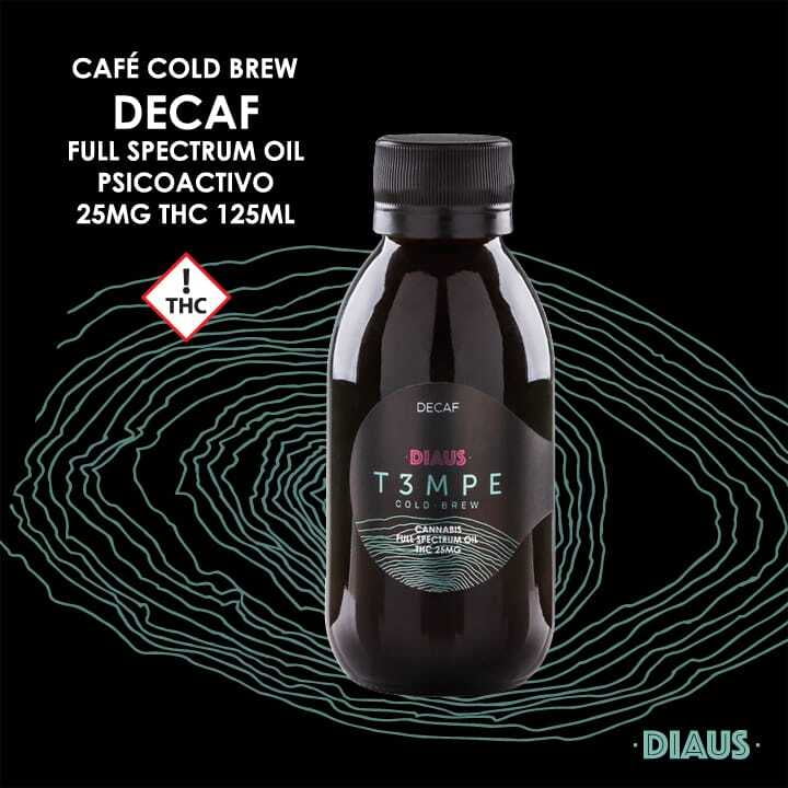 Café Cold Brew Decaf en aceite de cáñamo de CBD Full Spectrum Diaus Derivados