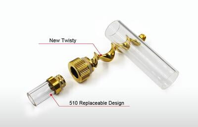 HW Mini Twisty Blunt Glass Bubbler Kit