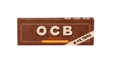 OCB Unbleached Virgin Paper Tamaño 1 1/4 Papel de liar con filtros